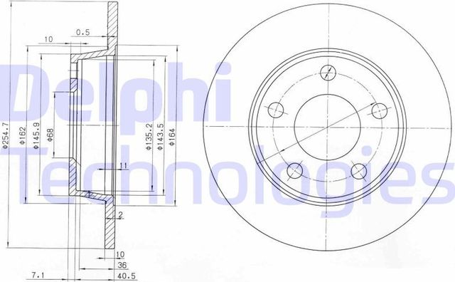 Тормозной диск Delphi. Артикул BG3671