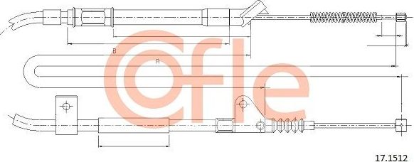 Трос ручника (тросик ручного тормоза) Cofle задний левый для Toyota Camry 30 (V30, XV30) 2001-2006. Артикул 92.17.1512