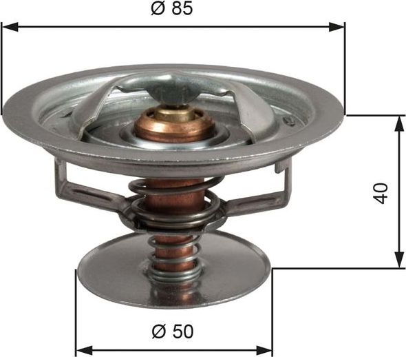 Термостат Gates для Renault Kerax 1997-2026. Артикул TH51583G1