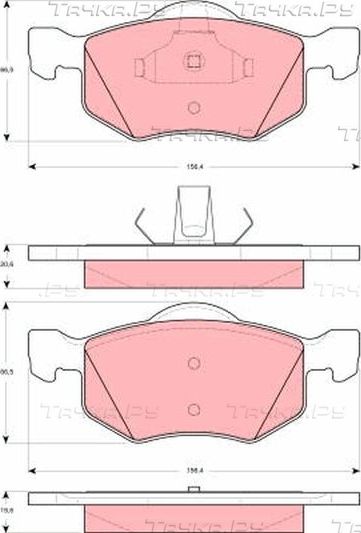 Тормозные колодки TRW передние для Ford Escape I 2001-2007. Артикул GDB1497