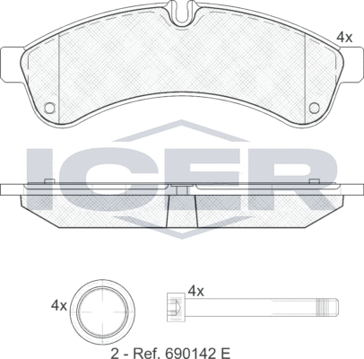 Тормозные колодки Icer. Артикул 151880
