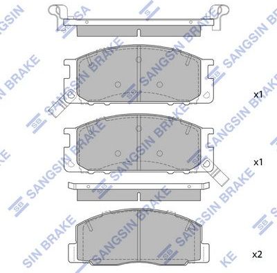 Тормозные колодки Sangsin Hi-Q. Артикул SP1464