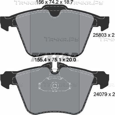 Тормозные колодки Textar Q+ передние для Jaguar XF I 2008-2015. Артикул 2580301