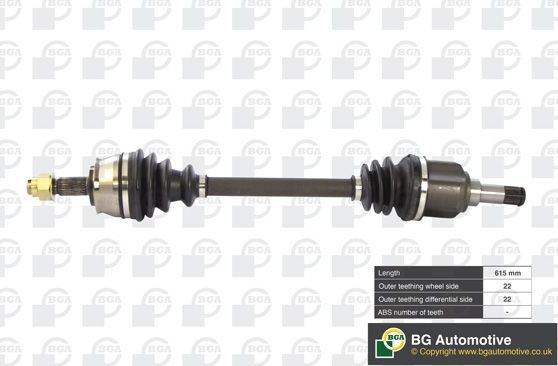 Полуось (привод в сборе, приводной вал) BGA. Артикул DS2201L
