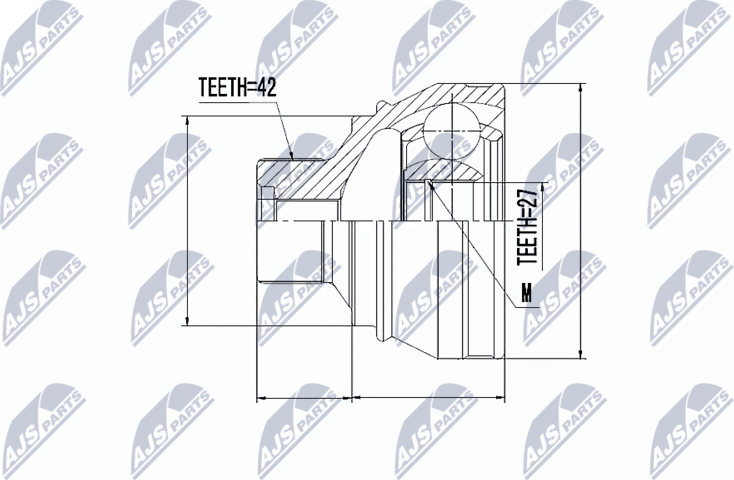 Шрус внутренний (граната) NTY. Артикул NPZ-AU-052