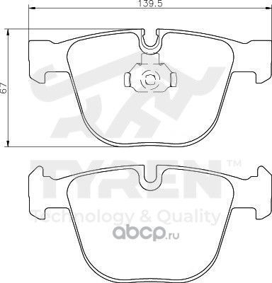 Дисковые тормозные колодки (Tyren). Артикул TYR1210661