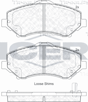 Тормозные колодки Icer передние для Volkswagen Routan 2008-2013. Артикул 181908