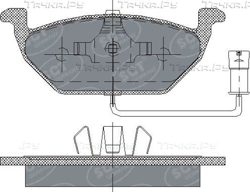Тормозные колодки SCT-Germany передние для Volkswagen Bora 1998-2013. Артикул SP136