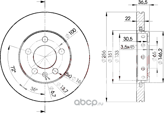 Диск тормозной (Icer). Артикул 78bd5602