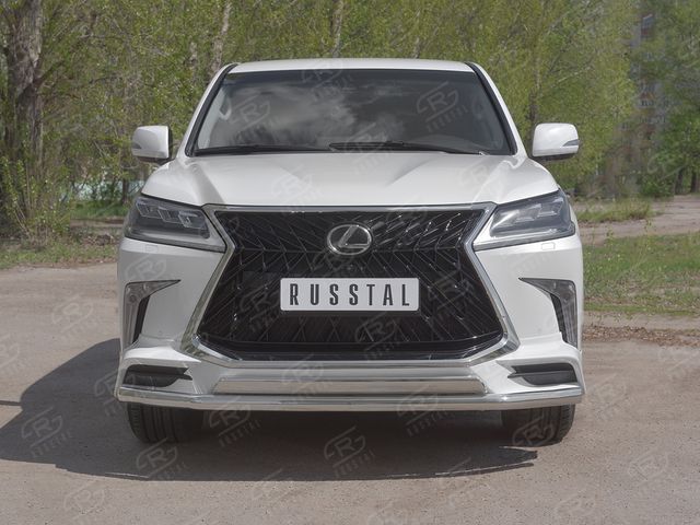 Защита RusStal переднего бампера d63 секция 75х42 дуга для Lexus LX450d III 2-й рестайлинг (TRD Superior) 2015-2026. Артикул LLX4SZ-003233