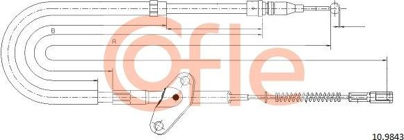 Трос ручника (тросик ручного тормоза) Cofle. Артикул 92.10.9843