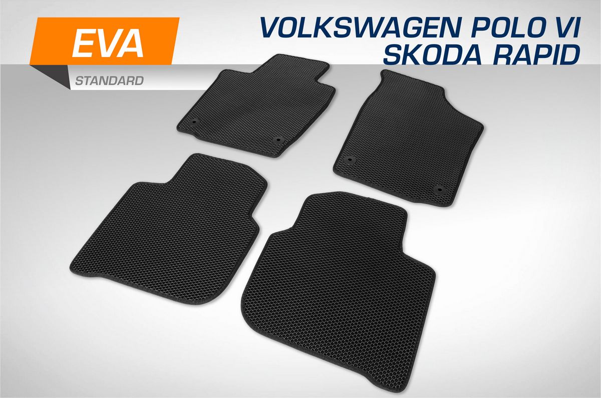 Коврики AutoFlex в салон автомобиля EVA (ЭВА, ЕВА) Standart для Skoda Rapid II поколение лифтбек 2020-2026. Артикул 6510101