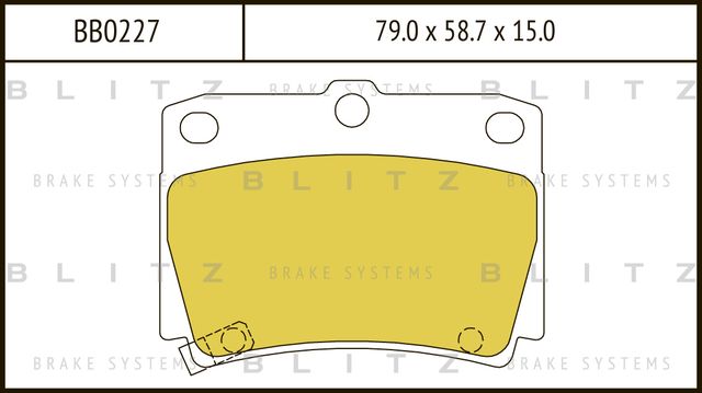 Колодки тормозные MITSUBISHI PAJERO SPORT 98- задн. (Blitz). Артикул BB0227