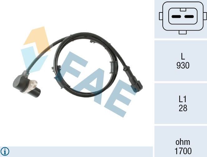 Датчик ABS FAE. Артикул 78579