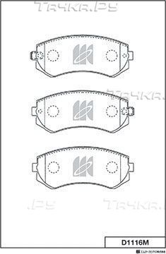 Тормозные колодки MK Kashiyama передние/задние для Lexus GX II 2010-2026. Артикул D1116M