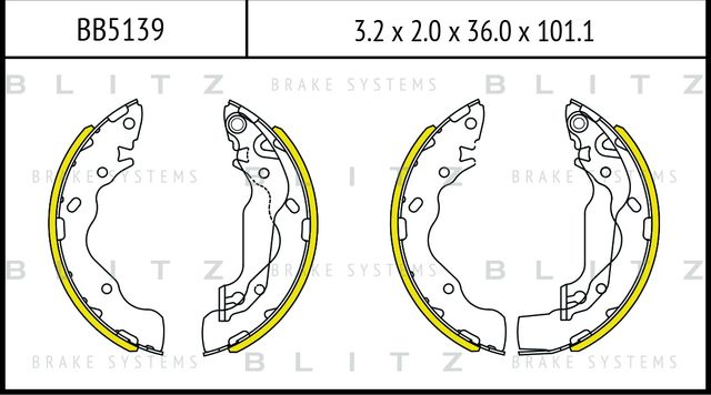 Колодки тормозные барабанные (Blitz). Артикул BB5139