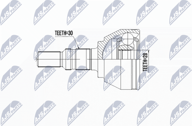 Шрус наружный (граната) NTY передний для Saab 9-3 II 2002-2015. Артикул NPZ-PL-040
