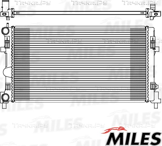 Радиатор охлаждения двигателя Miles (алюминий) для Skoda Fabia II 2006-2014. Артикул ACRB075