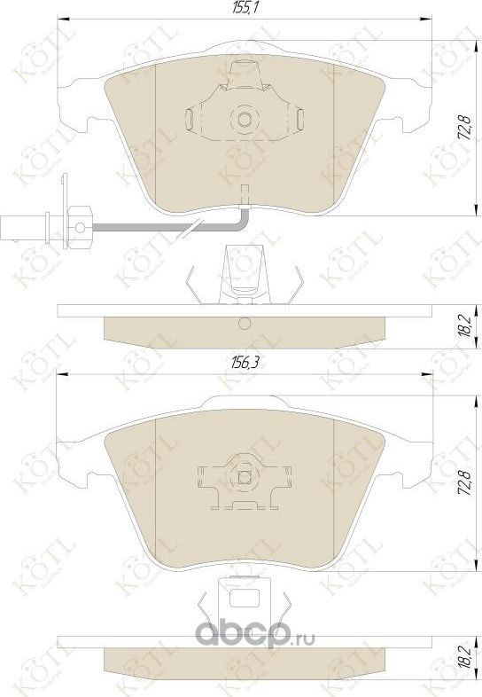 Колодки тормозные дисковые передние к-т AUDI A4/A6/A8 2.0-6.0 03- (Kotl). Артикул 1617kt