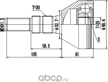 Комплект ШРУСа (Dynamatrix-Korea). Артикул DCV817007