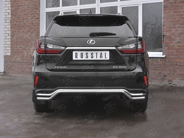 Защита RusStal заднего бампера d42 волна для Lexus RX 350L (кроме F-Sport) 2018-2026. Артикул LRX3Z-003227