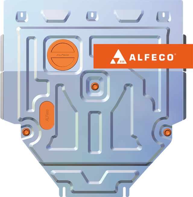 Защита алюминиевая Alfeco (4 мм) для картера и КПП Geely Emgrand 7 2016-2018. Артикул ALF.08.09AL4