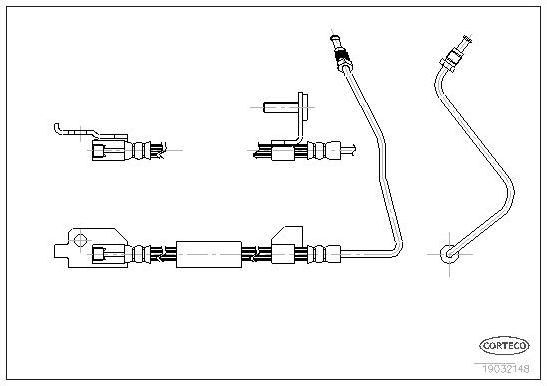 Тормозной шланг Corteco задний задний левый для Ford Escort V 1990-1999. Артикул 19032148