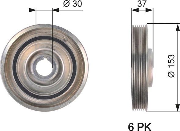 Шкив коленвала Gates DriveAlign® для Ford Edge II 2015-2018. Артикул TVD1090