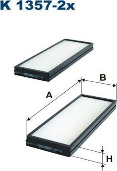 Салонный фильтр Filtron. Артикул K 1357-2x