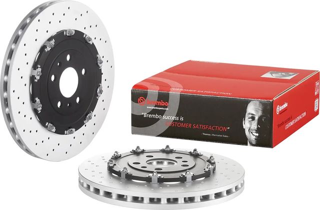 Тормозной диск Brembo Two-Piece Floating передний для Audi A4 III (B7) 2005-2009. Артикул 09.9477.23