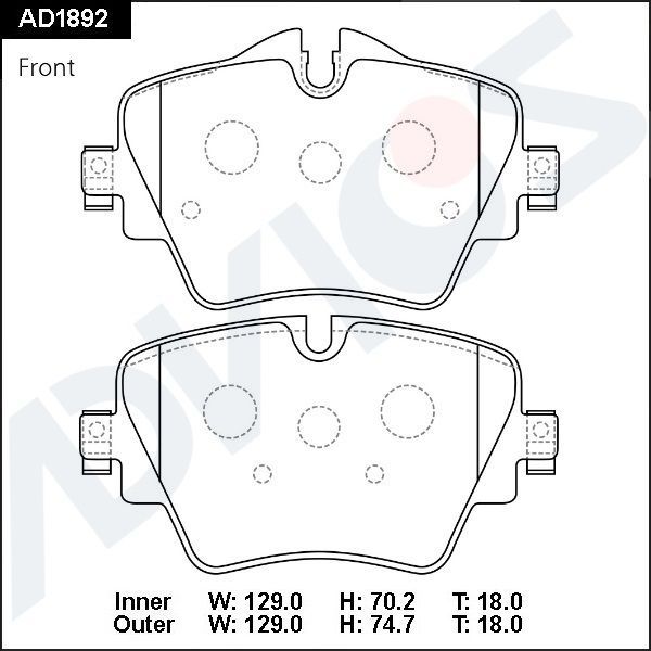 Тормозные колодки Advics. Артикул AD1892