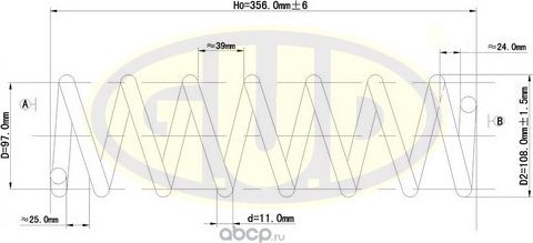 Пружина подвески G.U.D. задняя для Mazda 3 I (BK) 2003-2009. Артикул GCS255439
