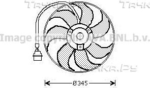 Вентилятор радиатора двигателя AVA для Skoda Octavia A5 2004-2006. Артикул AI7509