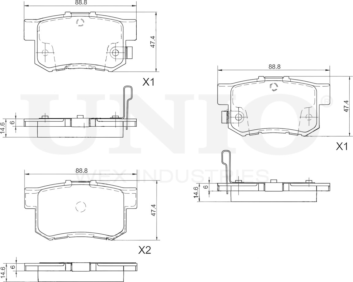 Колодки тормозные дисковые, комплект (Unio). Артикул BRP-20236
