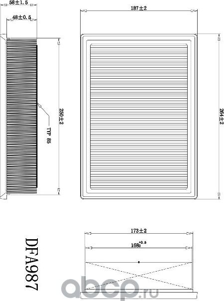 Фильтр воздушный (Double Force). Артикул DFA987