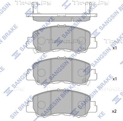 Тормозные колодки Sangsin Hi-Q. Артикул SP4344