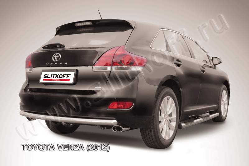 Защита Slitkoff заднего бампера d57 радиусная для Toyota Venza 2012-2026. Артикул TVEN012