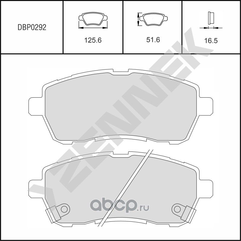 Колодки тормозные дисковые передние FORD FIESTA 09-17, MAZDA 2 07 (Zennek). Артикул DBP0292