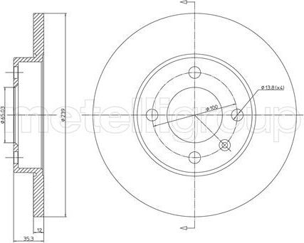 Тормозной диск Trusting передний для Audi Coupe I (B2) 1980-1988. Артикул DF012