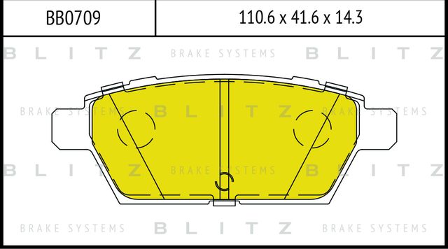 Колодки тормозные дисковые задние (Blitz). Артикул BB0709