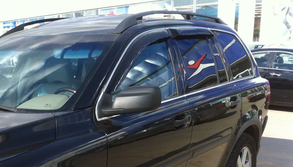 Дефлекторы SIM для окон с хромированной полосой Volvo XC90 2003-2014. Артикул SVOXC900332-cr