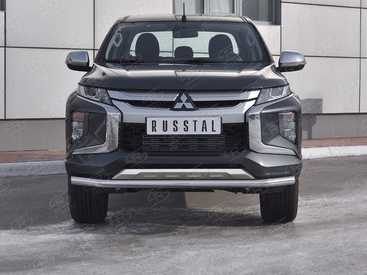 Защита RusStal переднего бампера d63 секции для Mitsubishi L200 V рестайлинг 2018-2026. Артикул ML2Z-003261