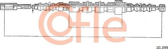 Трос ручника (тросик ручного тормоза) Cofle. Артикул 92.10.399