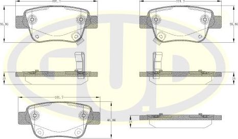 Тормозные колодки G.U.D.. Артикул GBP880146