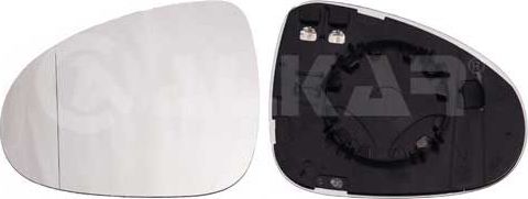 Зеркальное стекло бокового зеркала Alkar левое для Volkswagen Touareg II 2010-2018. Артикул 6471145