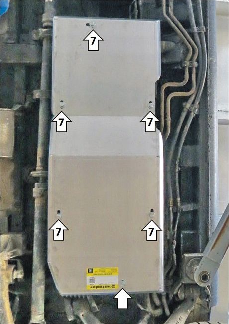 Защита алюминиевая Мотодор усиленная для топливного бака Mercedes-Benz Vito W639 рестайлинг 2009-2014. Артикул 31204