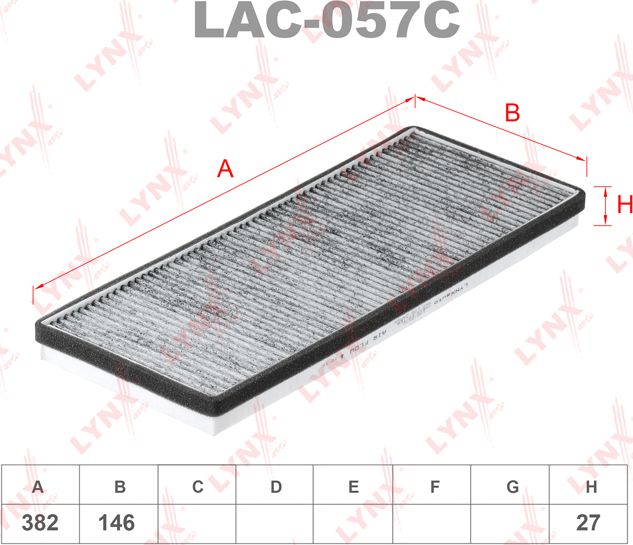 Салонный фильтр LYNXauto для Audi S2 I 1990-1996. Артикул LAC-057C