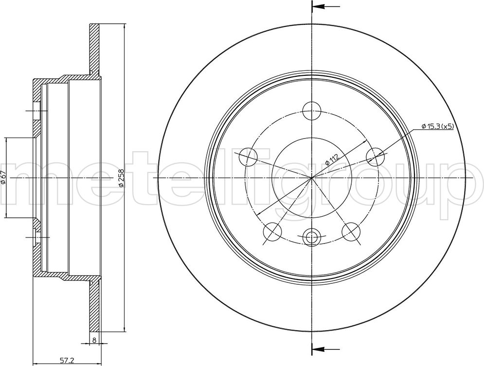 Тормозной диск Metelli. Артикул 23-0833C