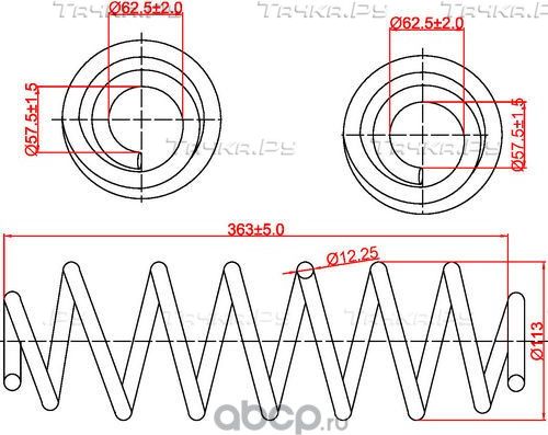 Пружина задней подвески Skoda Octavia, Superb, Yeti, VW Golf Plus/Golf V/VI/Tour (Zikmar). Артикул Z48028R