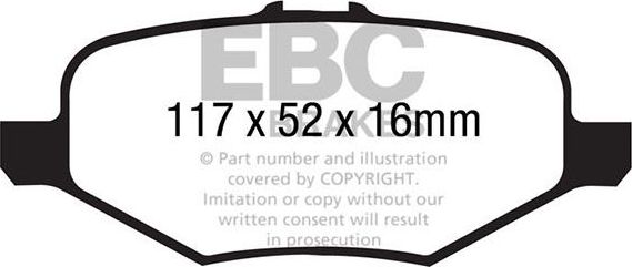 Тормозные колодки EBC Brakes передние для Ford Explorer VI 2019-2026. Артикул DP21887